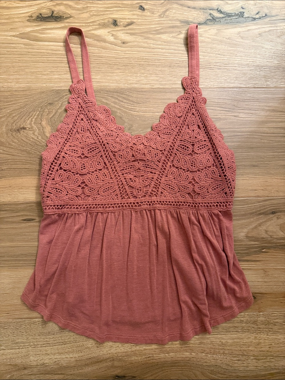 Eyeshadow Crochet Lace Cami Tank Top - Rose